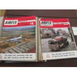Two albums containing a quantity of 1960's airfix magazines
