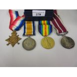 World War II medal group of four, awarded to SS-6591 PTE.J.H.Purvis.A.S.C. the group including a