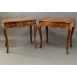 A PAIR OF LOUIS XVI STYLE CENTRE TABLES IN THE MANNER OF J.H.RIESENER, each with rectangular tops