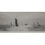 WILLIAM LIONEL WYLLIE, RA (1851-1931) FAIRWAY ON THE SOLENT Etching with some drypoint and