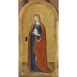 SIENESE SCHOOL, 15th CENTURY MARY MAGDALENE Tempera (?) on panel, the gold ground with tooled