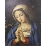 AFTER GIOVANNI BATTISTA SALVI, IL SASSOFERRATO (1609-1685) THE VIRGIN IN PRAYER Oil on metal 37 x