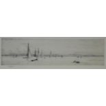 WILLIAM LIONEL WYLLIE, RA (1851-1931) RYDE: YACHTS ON THE SOLENT Etching with drypoint, signed in