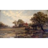 JOHN ANDERSON (1835-1919) MERIDEN POND, LOOKING TOWARDS COVENTRY Oil on canvas 44.5 x 75cm. ++