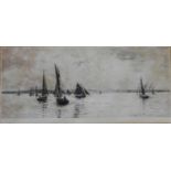 WILLIAM LIONEL WYLLIE, RA (1851-1931) OFF THE ISLE OF WIGHT Etching, signed in pencil 20.5 x 48.5cm.