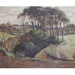 •ANDREW HEALEY HISLOP (1887-1954) LANDSCAPE NEAR EDINBURGH Signed, also signed and inscribed with