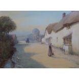 JOHN WHITE (1851-1933) `BUY A BROOM`, AXMOUTH, NEAR BRANSCOMBE Signed, watercolour and bodycolour 25
