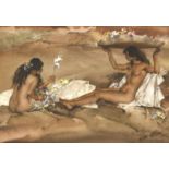 •SIR WILLIAM RUSSELL FLINT, RA, PRWS (1880-1969) NAMELESS FLOWERS, TRIPOLI Signed; also signed on