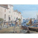 •ARTHUR HENRY KNIGHTON HAMMOND (1875-1970) FISHING BOATS, FRANCE (?) Signed, watercolour 48 x 62.