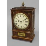 A REGENCY MAHOGANY AND BRASS INLAID BRACKET CLOCK BY TRAPNELL OF BRISTOL, the crircular convex