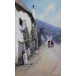 JOHN WHITE (1851-1933) `THEN A HUNTING WE WILL GO` (THE SHIP INN, PORLOCK) Signed, watercolour and