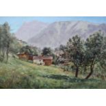 ARMAND GUERY (1850-1912) SALVAN, VILLAGE DU VALAIS, SUISSE Signed, formerly inscribed Salvan village