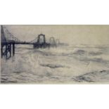 WILLIAM LIONEL WYLLIE, RA (1851-1931) SOUTHERLY GALE, BRIGHTON CHAIN PIER Etching, signed in