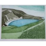 •JOHN REGINALD BRUNSDON (1933-2014) SANCTUARY (LULWORTH COVE) Colour aquatint, signed, titled