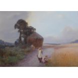 JOHN WHITE (1851-1933) OLD AND YOUNG, HEAVITREE Signed, watercolour and bodycolour 25 x 35cm. ++ A