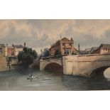 HARRY FRIER (1849-1921) TAUNTON: OLD TOWN BRIDGE; PART OF THE EAST SIDE OF NORTH STREET Two, both
