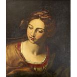 MANNER OF GIOVANNI BATTISTA SALVI, IL SASSOFERRATO (1609-1685) HEAD OF THE VIRGIN MARY (?) Oil on