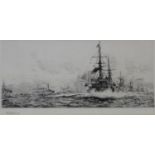 WILLIAM LIONEL WYLLIE, RA (1851-1931) `FULL SPEED AHEAD!`: THE GRAND FLEET Etching with drypoint,