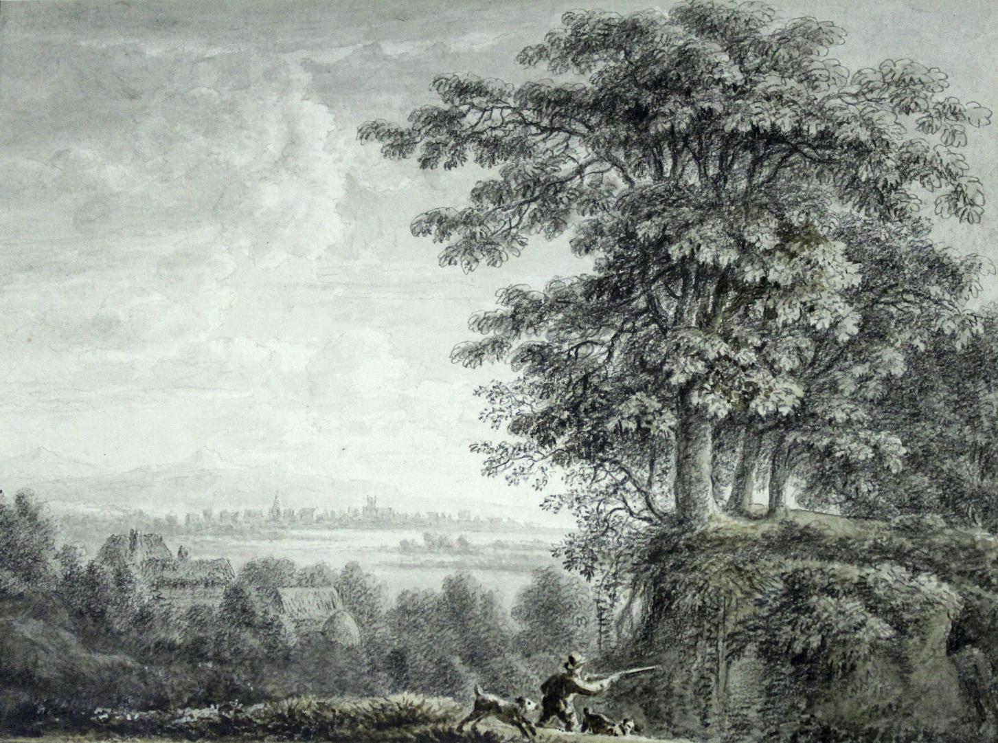 ANTHONY DEVIS (1729-1817) A DISTANT VIEW OF SHAFTESBURY FROM MOTCOMBE, DORSET Inscribed in another