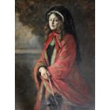 FRANCES L. M. RAMSAY (1858-c.1921) PORTRAIT OF A LADY Three quarter length, wearing a dark bonnet,