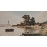 HARRY FRIER (1849-1921) SCOTTISH SCENE Signed and dated 1899, watercolour 19.5 x 36cm. ++ Slight