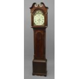 A GEORGE III MAHOGANY LONGCASE CLOCK BY ANGUS OF ABERDEEN, the white enamelled dial with Roman