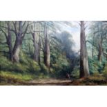 ATTRIBUTED TO THOMAS CRESWICK, RA (1811-1869) FIGURE ON A WOODLAND TRACK Bears signature and date