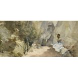 •SIR WILLIAM RUSSELL FLINT, RA, PRWS (1880-1969) PYRENEAN RENDEZVOUS Signed; also signed and