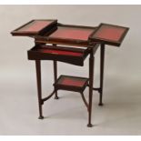 AN UNUSUAL EDWARDIAN SPECIMEN OR COLLECTORS TABLE, with a rectangular top with twin glazed