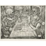 •LEON KOSSOFF (1926-2019) THE WINDOW Etching with aquatint, 1984, a proof aside from the edition