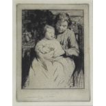 •WILLIAM LEE HANKEY, RWS (1869-1952) IN THE GARDEN Etching with drypoint, 1920, signed in pencil