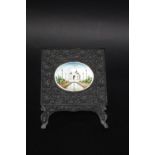 INDIAN MINIATURE a small painted miniature of the Taj Mahal, painted on ivory and mounted in a