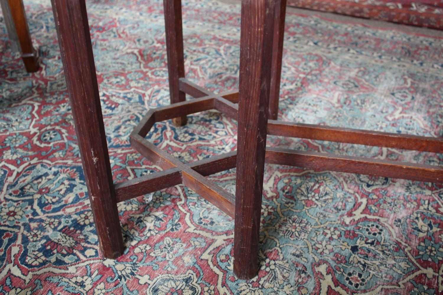 ARTS & CRAFTS SIDE TABLE an unusual table with two drawers and bar handles, supported on eight - Image 13 of 23