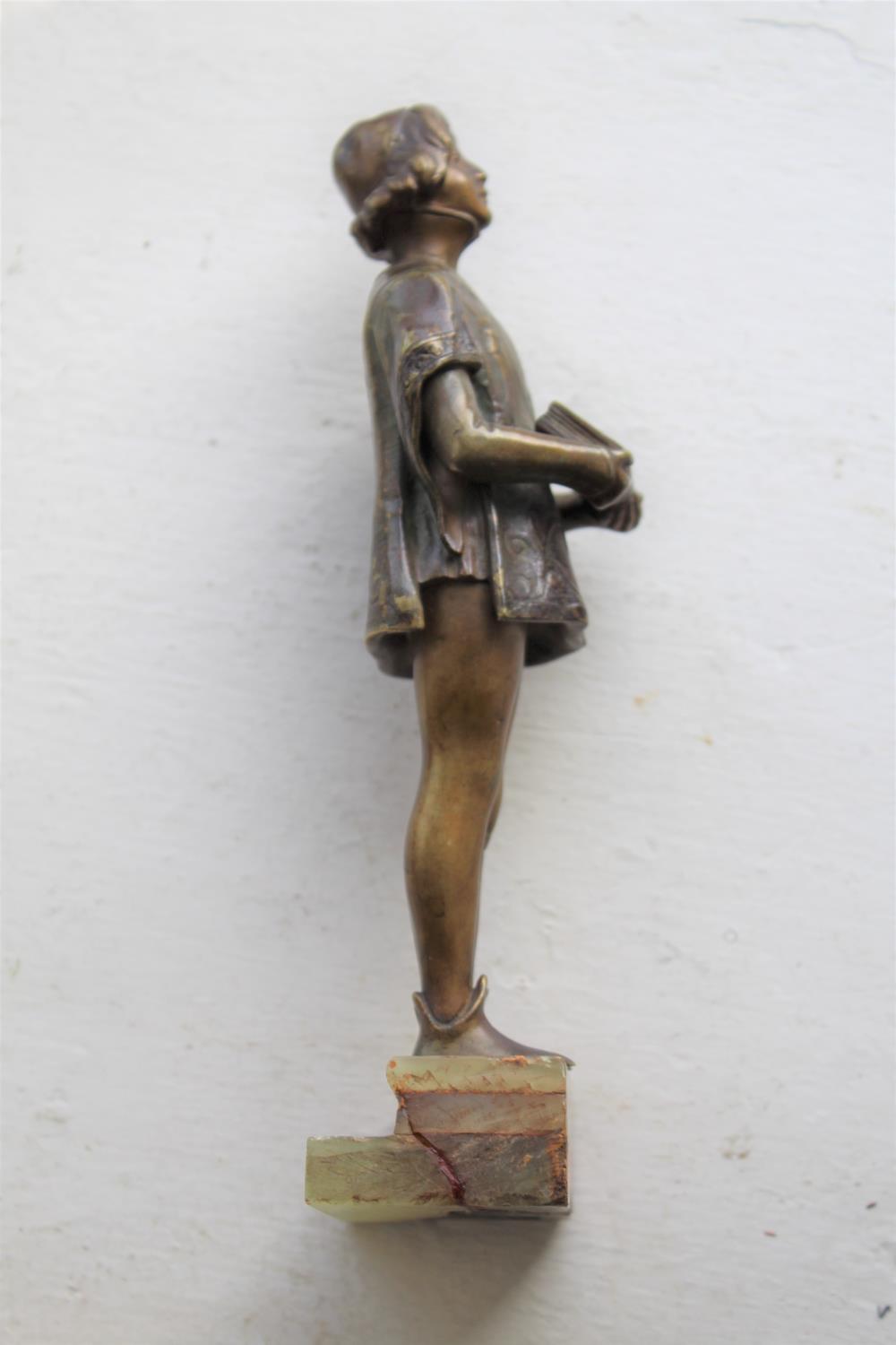 FRIEDRICH GOLDSCHEIDER BRONZE a small bronze figure of a boy in a Court uniform, and holding a - Image 10 of 12