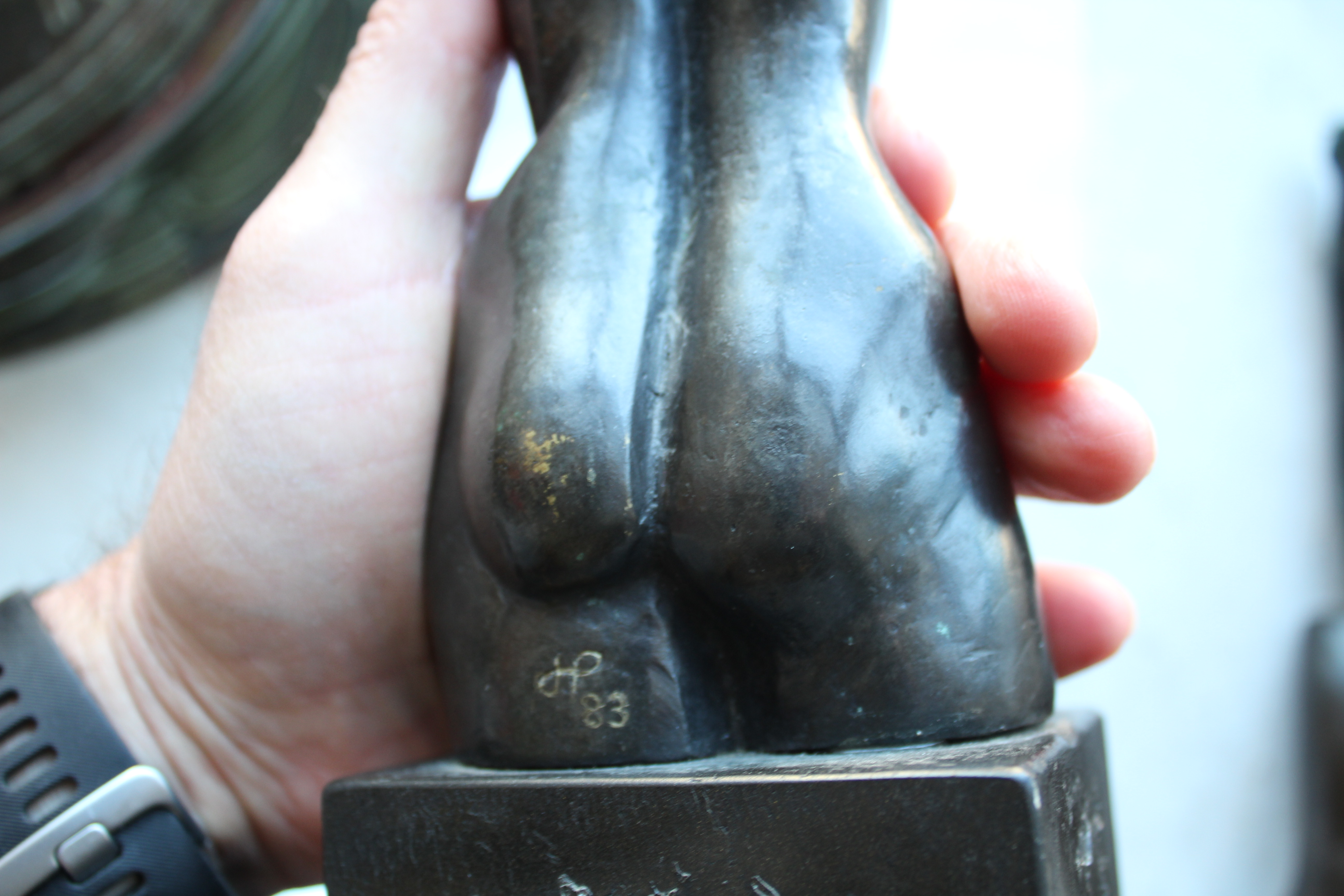 BRONZE SCULPTURE - SIGNED a bronze sculpture of a lady's torso, mounted on a block plinth. Signed - Image 16 of 16