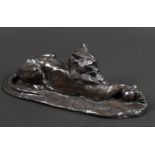 BRONZE SCULPTURE OF A LIONESS - AFTER JOHN MACALLAN SWAN a modern bronze sculpture of a Lioness