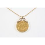 A GOLD SOVEREIGN 1897, in a 9ct gold pendant mount, total weight 9.1 grams