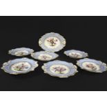 19THC MINTON ENGLISH PART DESSERT SERVICE including an oval dish and twelve plates, each item