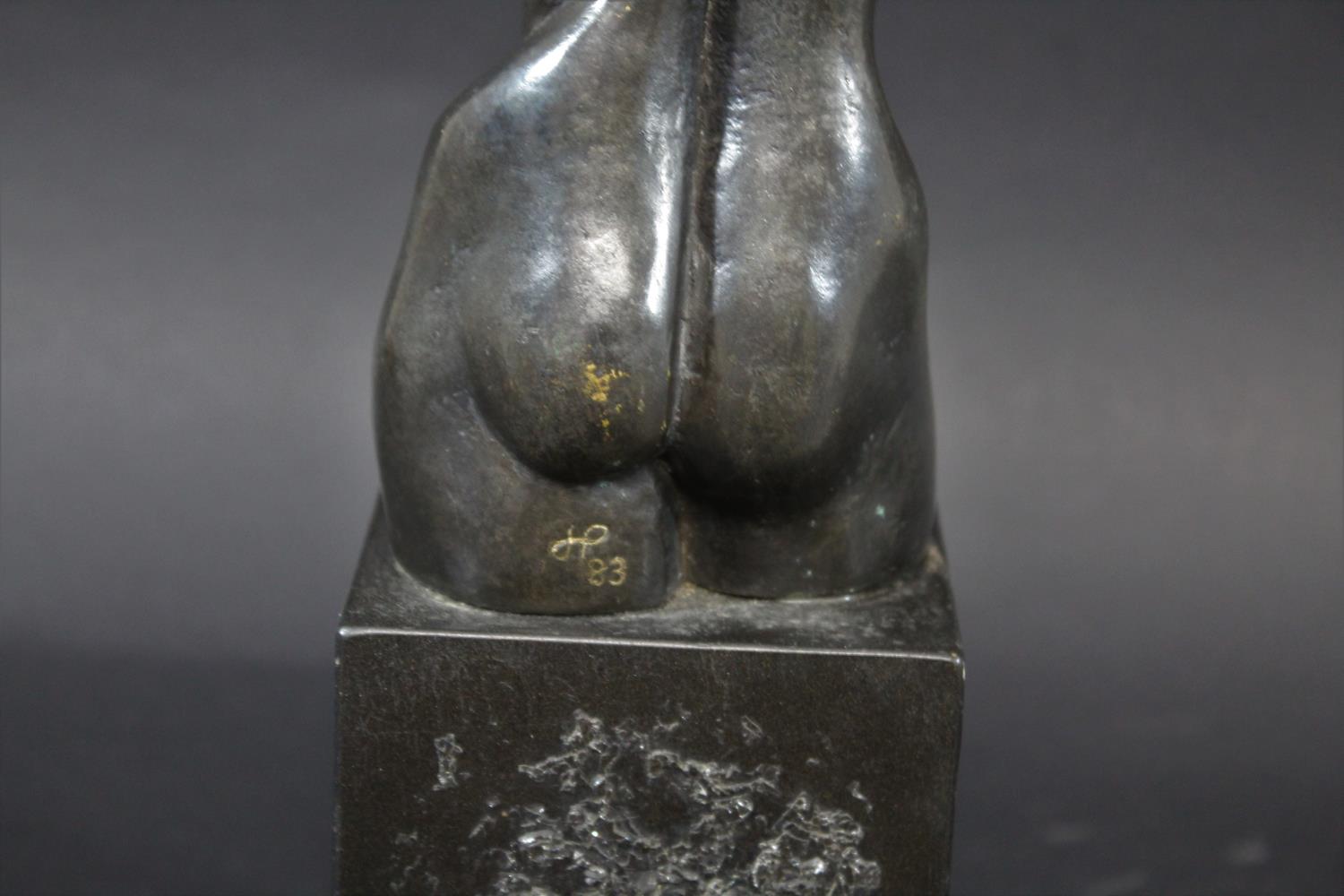 BRONZE SCULPTURE - SIGNED a bronze sculpture of a lady's torso, mounted on a block plinth. Signed - Image 2 of 16