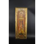 PRE-RAPHAELITE STYLE PAINTED PANEL - ANGEL a large rectangular wooden panel painted with the