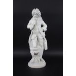 LARGE PARIAN FIGURE OF A GENT a large Parian figure of a Gentleman, with his knee balanced on an
