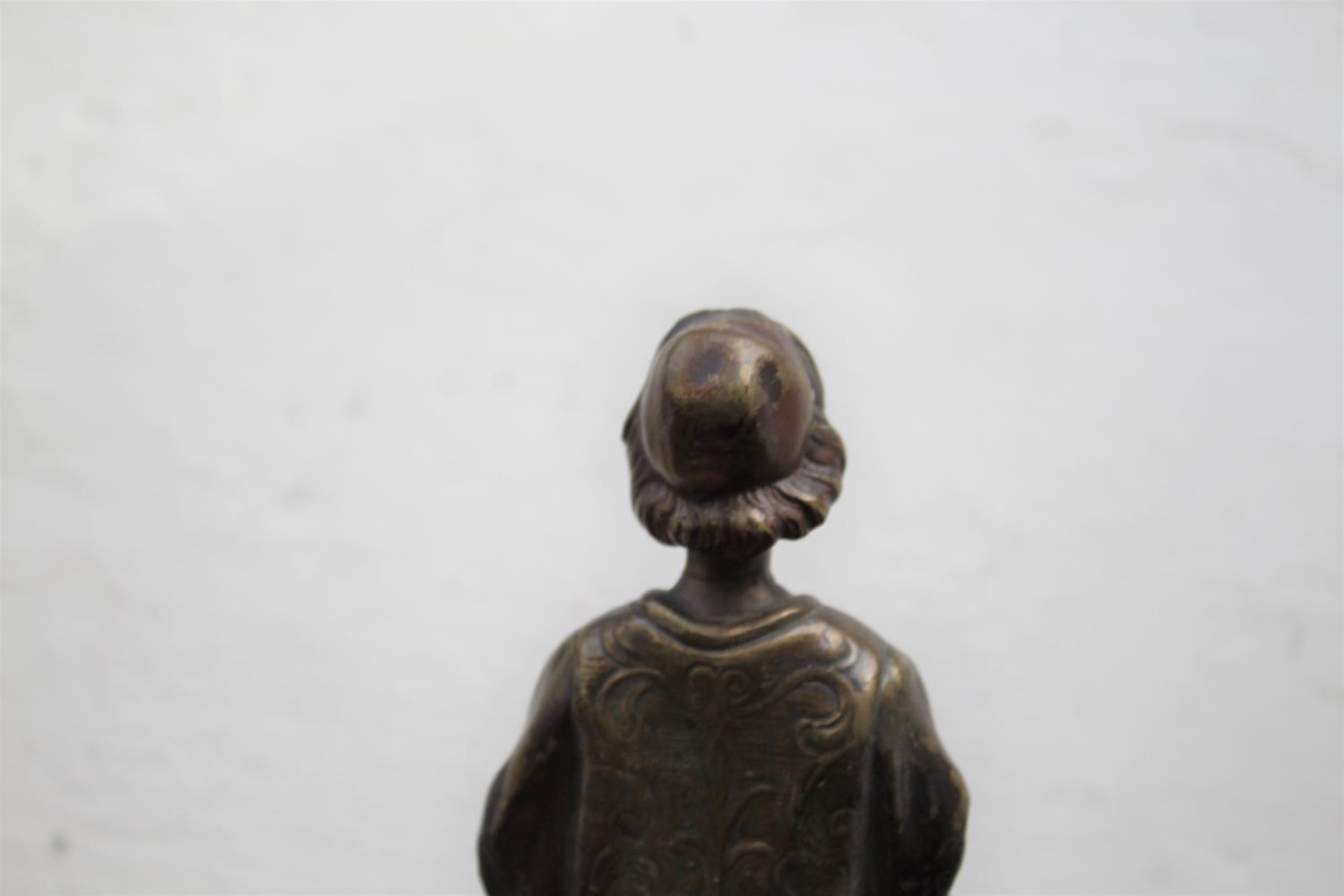 FRIEDRICH GOLDSCHEIDER BRONZE a small bronze figure of a boy in a Court uniform, and holding a - Image 8 of 12