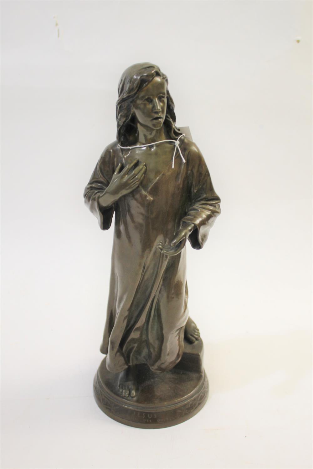 AFTER FRANCOIS RAOUL LARCHE (1860-1912 - LARGE BRONZE OF JESUS a large full length bronze of Jesus - Image 3 of 16