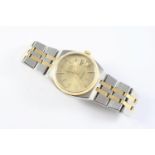 A GENTLEMAN'S STAINLESS STEEL AND GOLD OYSTERQUARTZ DATEJUST WRISTWATCH BY ROLEX the signed gold
