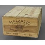 WINE Chateau Malartic La Graviere, Grand Cru Classe De Graves Pessac-Leognan 2003, 12 bottles in