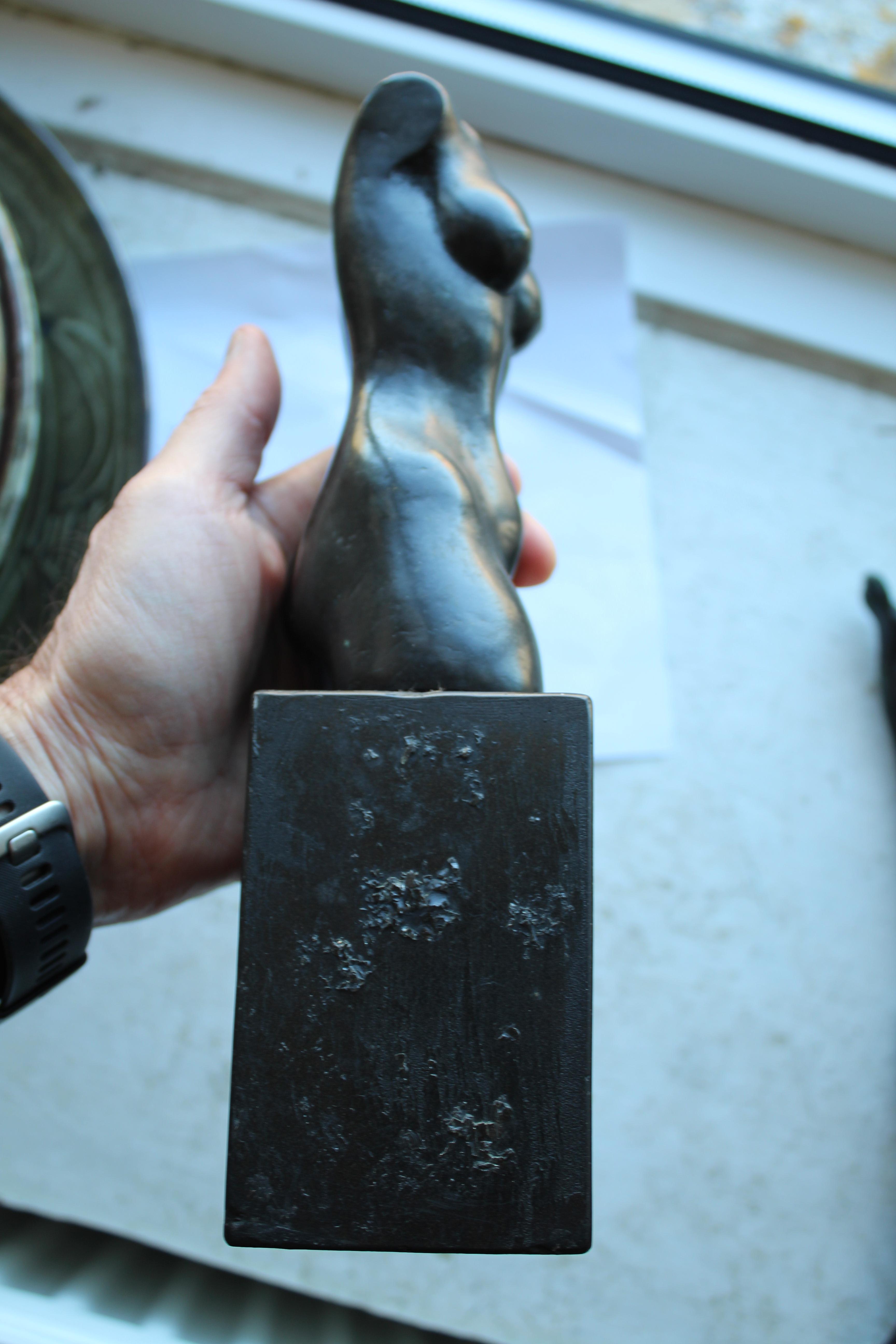BRONZE SCULPTURE - SIGNED a bronze sculpture of a lady's torso, mounted on a block plinth. Signed - Image 10 of 16