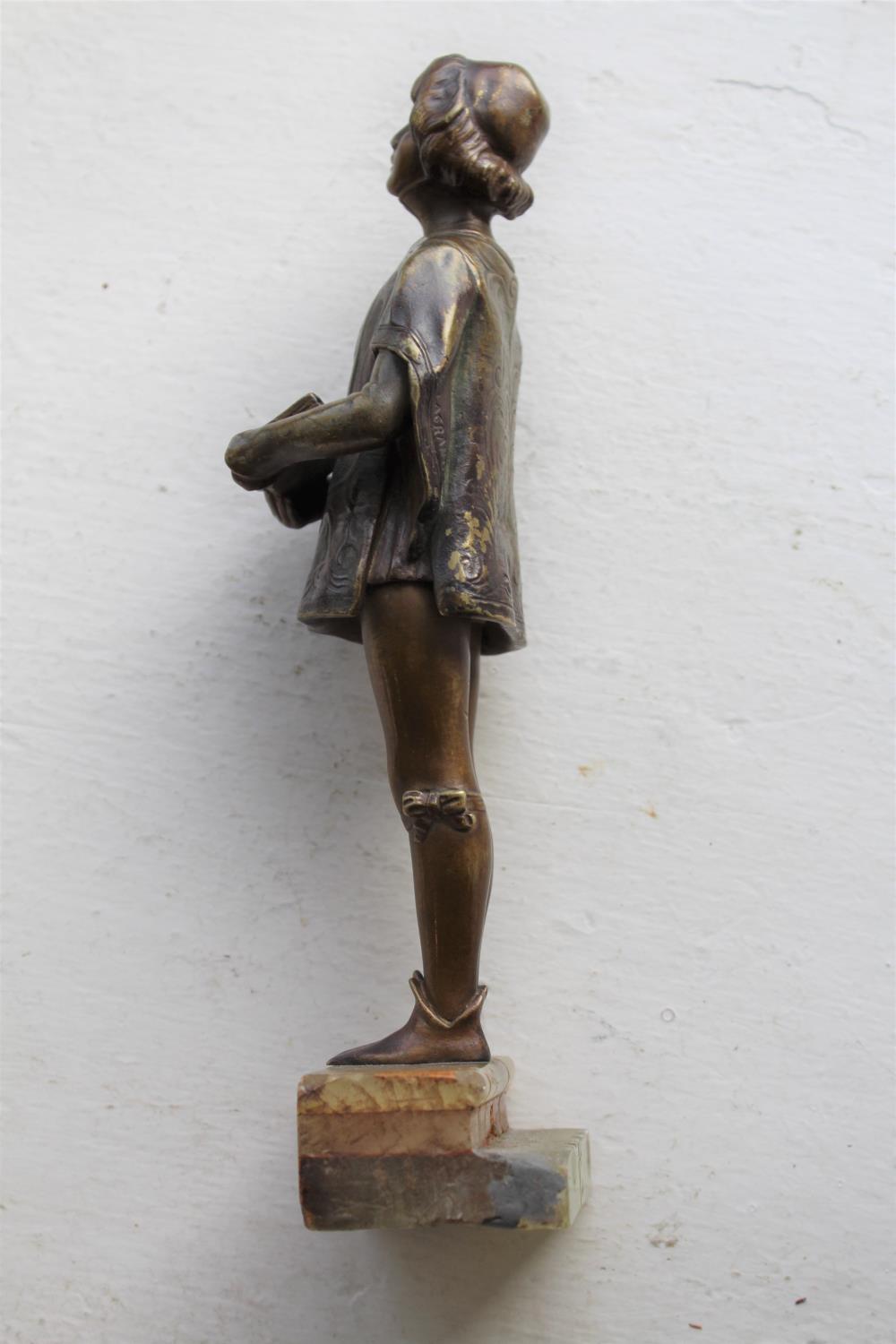 FRIEDRICH GOLDSCHEIDER BRONZE a small bronze figure of a boy in a Court uniform, and holding a - Image 12 of 12