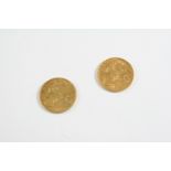 A GOLD HALF SOVEREIGN 1910, together with another gold half sovereign, 1912