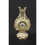 RARE ROYAL WORCESTER LYRE CLOCK an unusual Royal Worcester clock painted in blush ivory colours,