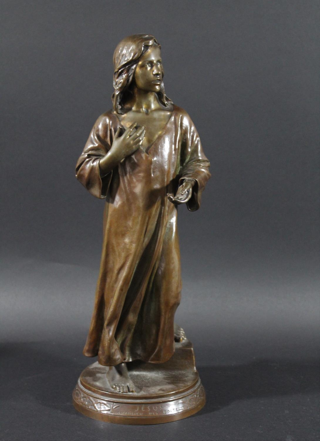 AFTER FRANCOIS RAOUL LARCHE (1860-1912 - LARGE BRONZE OF JESUS a large full length bronze of Jesus - Image 2 of 16